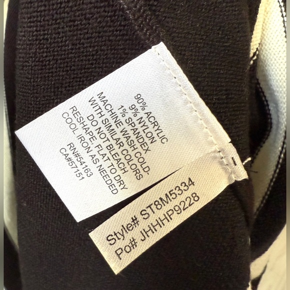 Jessica H Black and White Knit Fit and Flare Dress Size M EUC - Picture 4 of 4